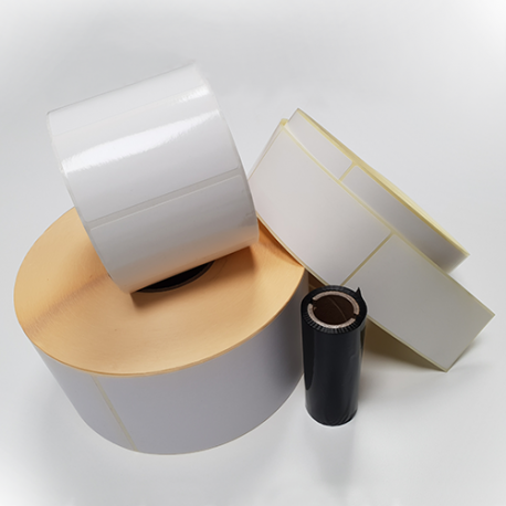 Rouleaux de 5000 étiquettes 60x25mm velin permanent 76/190/5000
