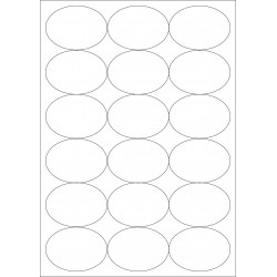 100 Planches d'étiquettes ovales 63mmx42mm