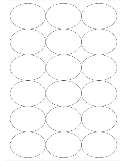 100 Planches d'étiquettes ovales 63mmx42mm