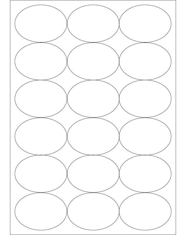 100 Planches d'étiquettes ovales 63mmx42mm