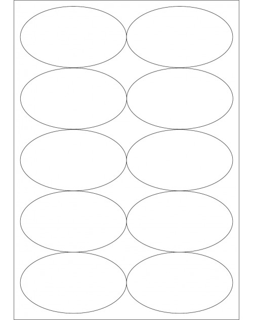 100 Planches d'étiquettes ovales 87mmx56mm