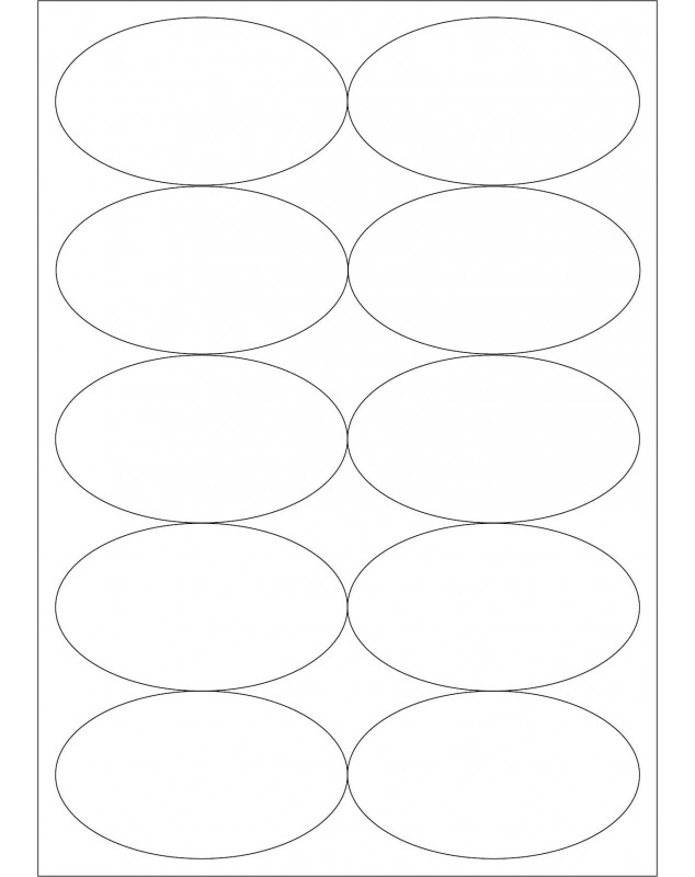 100 Planches d'étiquettes ovales 87mmx56mm