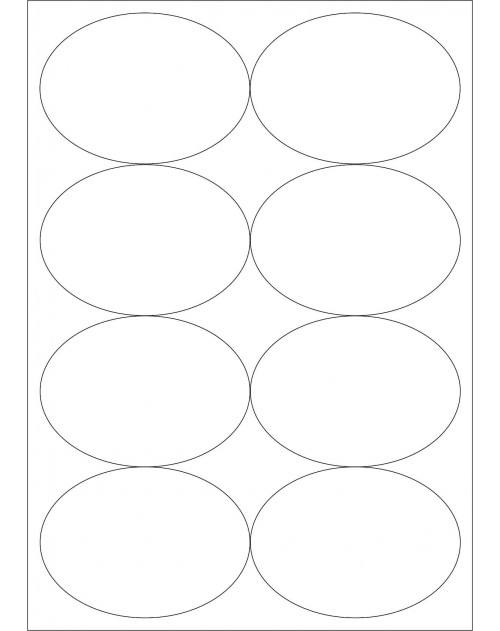 100 Planches d'étiquettes ovales 96mmx63mm