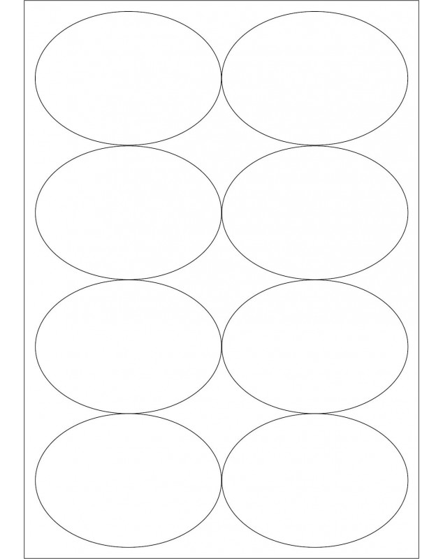 100 Planches d'étiquettes ovales 96mmx63mm
