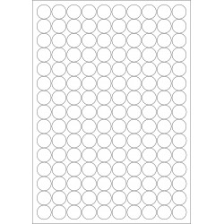 100 Planches d'étiquettes rondes diamètre 12mm