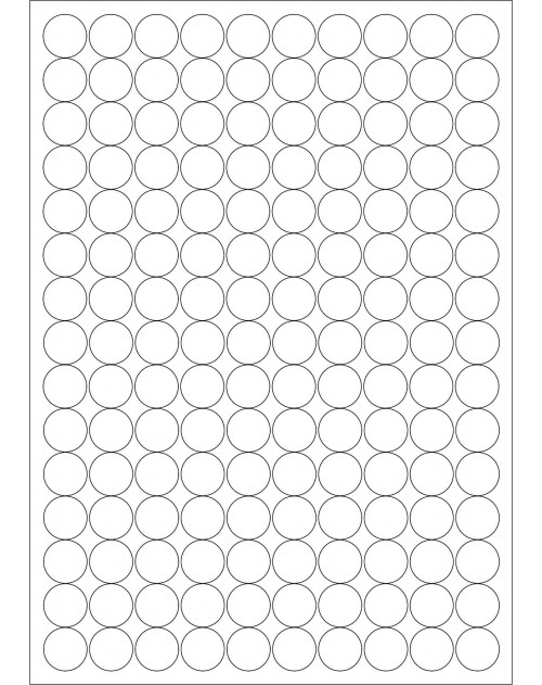 100 Planches d'étiquettes rondes diamètre 12mm