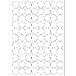 100 Planches d'étiquettes rondes diamètre 23mm