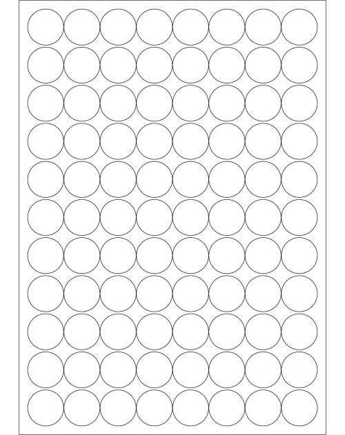 100 Planches d'étiquettes rondes diamètre 23mm