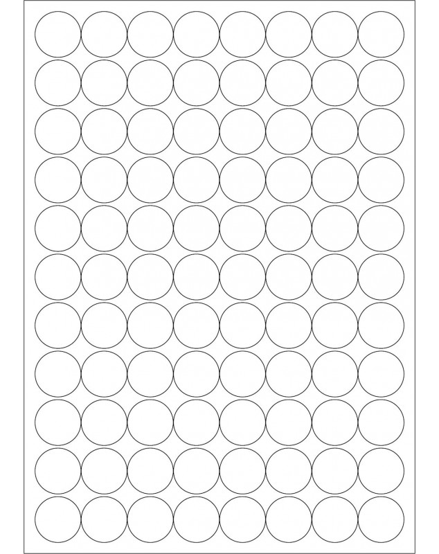100 Planches d'étiquettes rondes diamètre 23mm