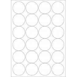 100 Planches d'étiquettes rondes diamètre 40mm