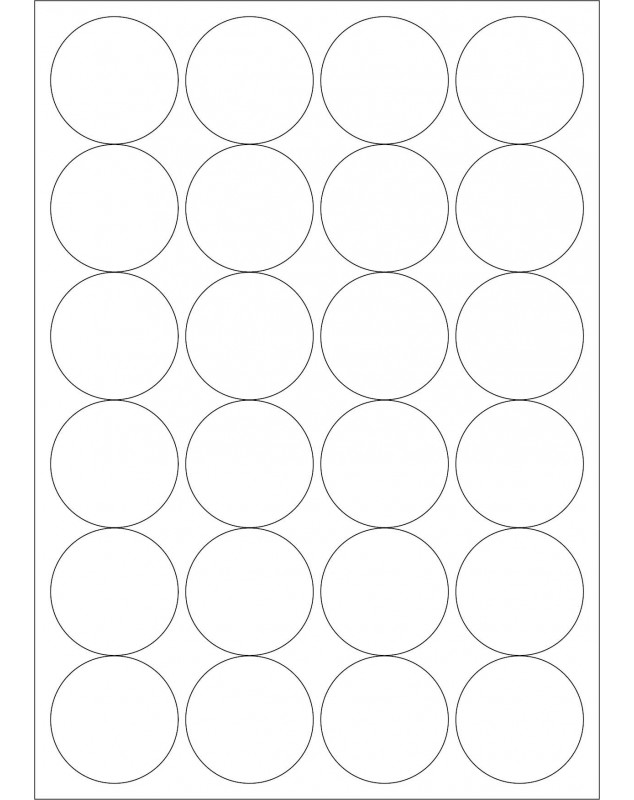 100 Planches d'étiquettes rondes diamètre 40mm