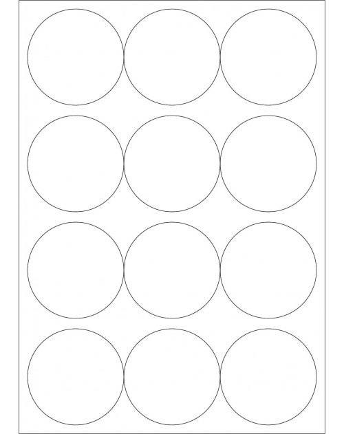 100 Planches d'étiquettes rondes diamètre 63mm