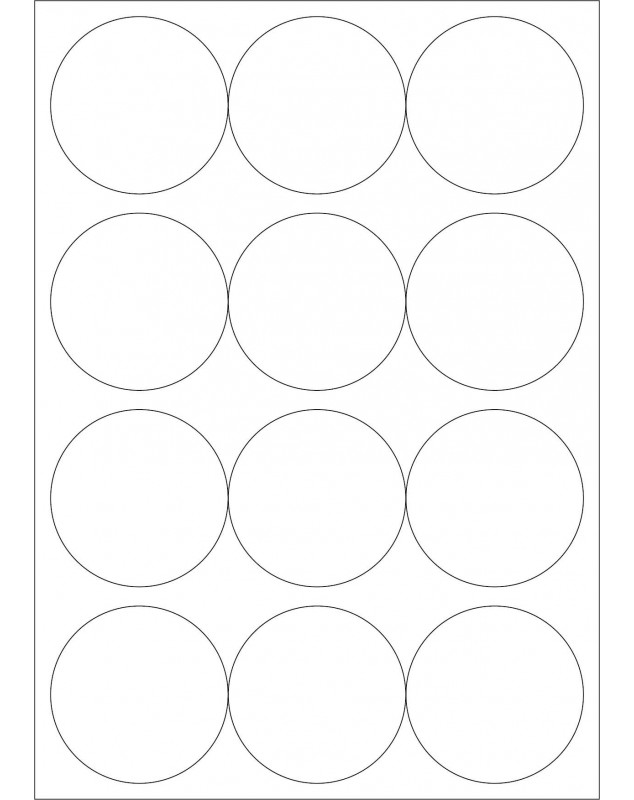 100 Planches d'étiquettes rondes diamètre 63mm