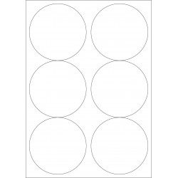 100 Planches d'étiquettes rondes diamètre 85mm